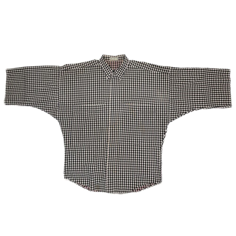Vintage 80's Rare Gianni Versace Checkered Plaid Button Front Shirt - Men's M